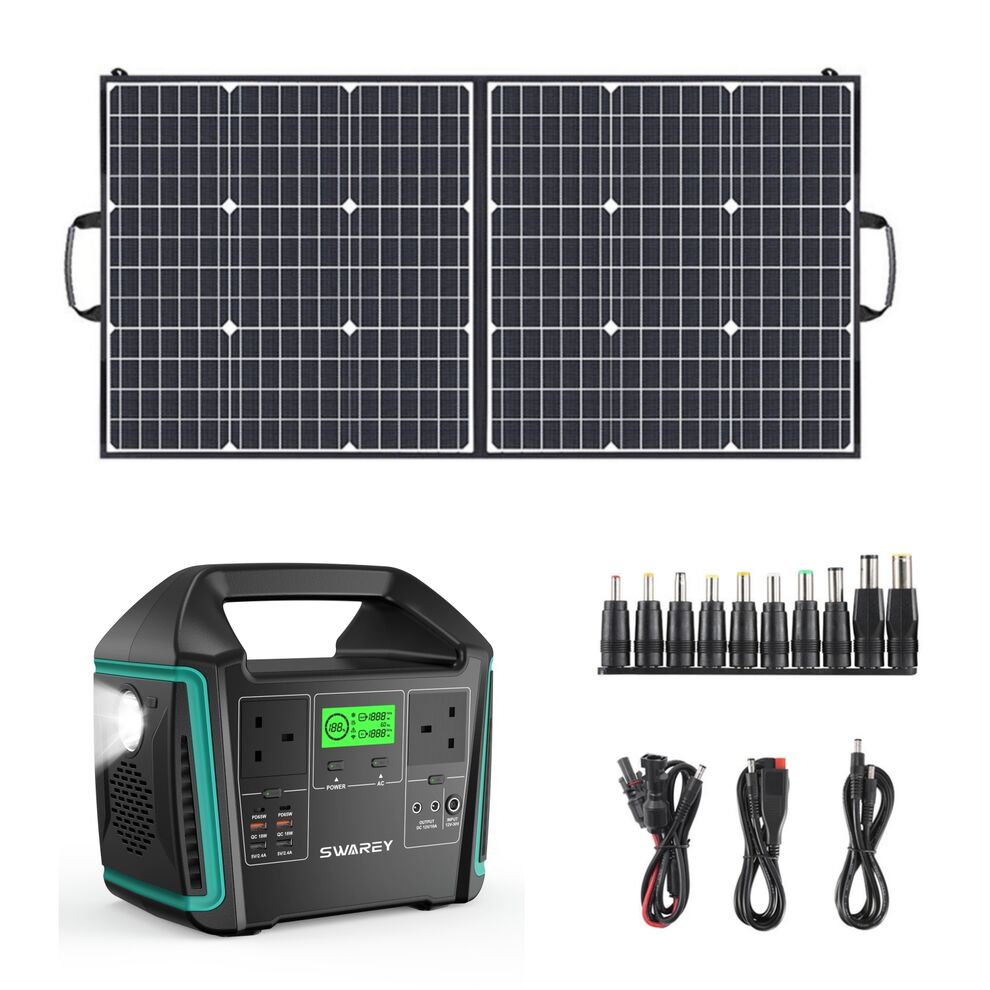 SWAREY Portable Solar Generators 725Wh 1000W with 100W Solar Panel image9