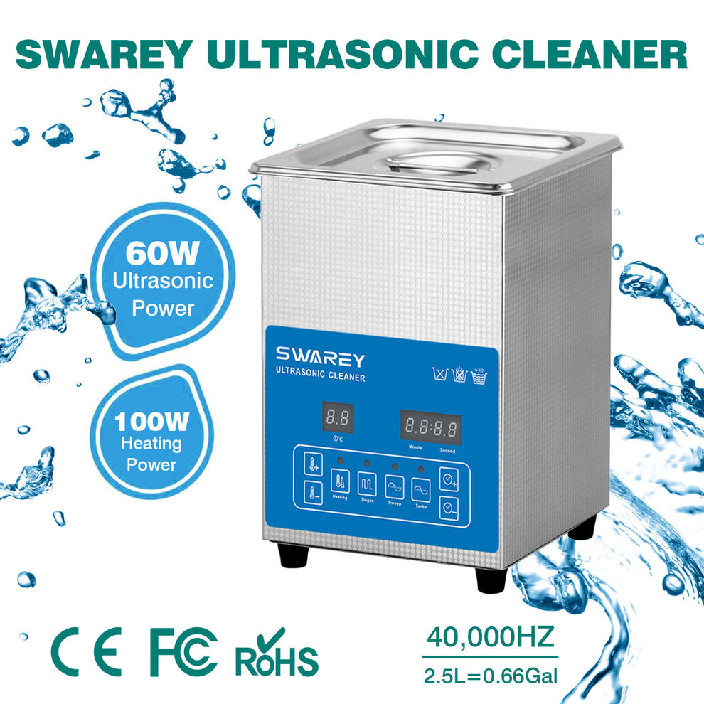 SWAREY 2.5L Ultrasonic Cleaner with Degas & Heater for Jewelry Watches Parts image6