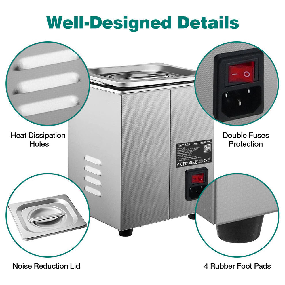 SWAREY 2.5L Ultrasonic Cleaner with Degas & Heater for Jewelry Watches Parts image7