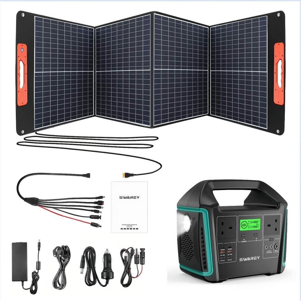 SWAREY 725Wh Solar Generator with 100W Solar Panel Power Station S1000 image9