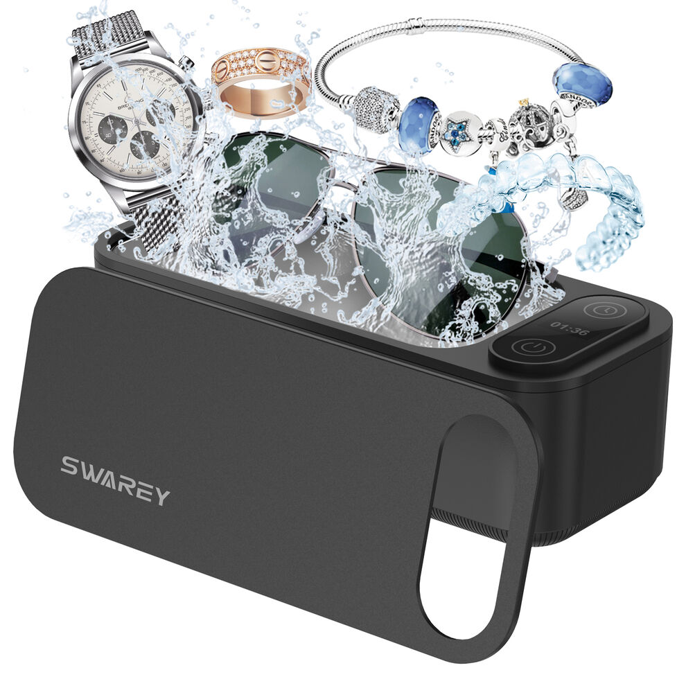 SWAREY 680ML Ultrasonic Cleaner 45KHz for Jewelry Glasses Dentures with 5 Timer image1