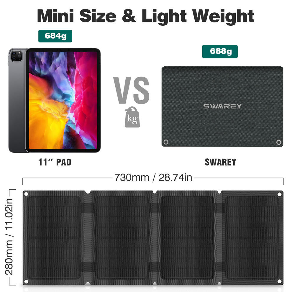 SWAREY 30W Foldable Solar Panel Lightweight USB Charger for Hiking image5