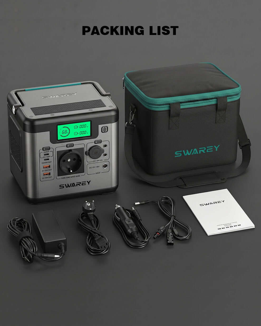 SWAREY Power Station S550, 555Wh Solar Generator, 550W (Peak 1100W) AC,140W USB-C image7
