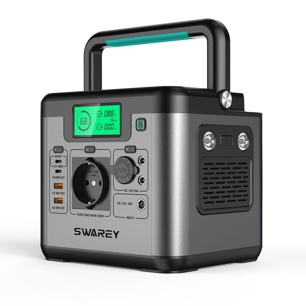 SWAREY Power Station S550, 555Wh Solar Generator, 550W (Peak 1100W) AC,140W USB-C image8