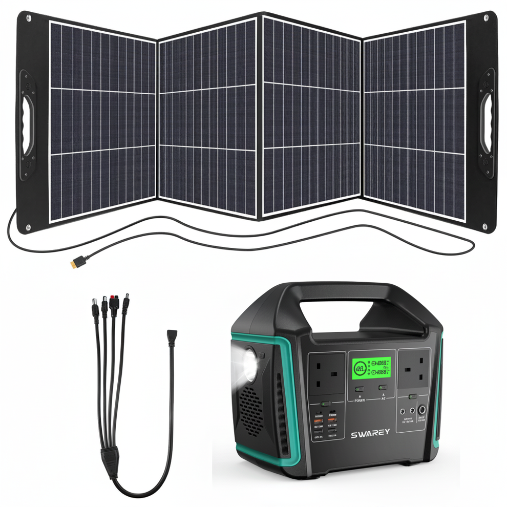 SWAREY Portable Solar Generators 725Wh with 200W Solar Panel image1