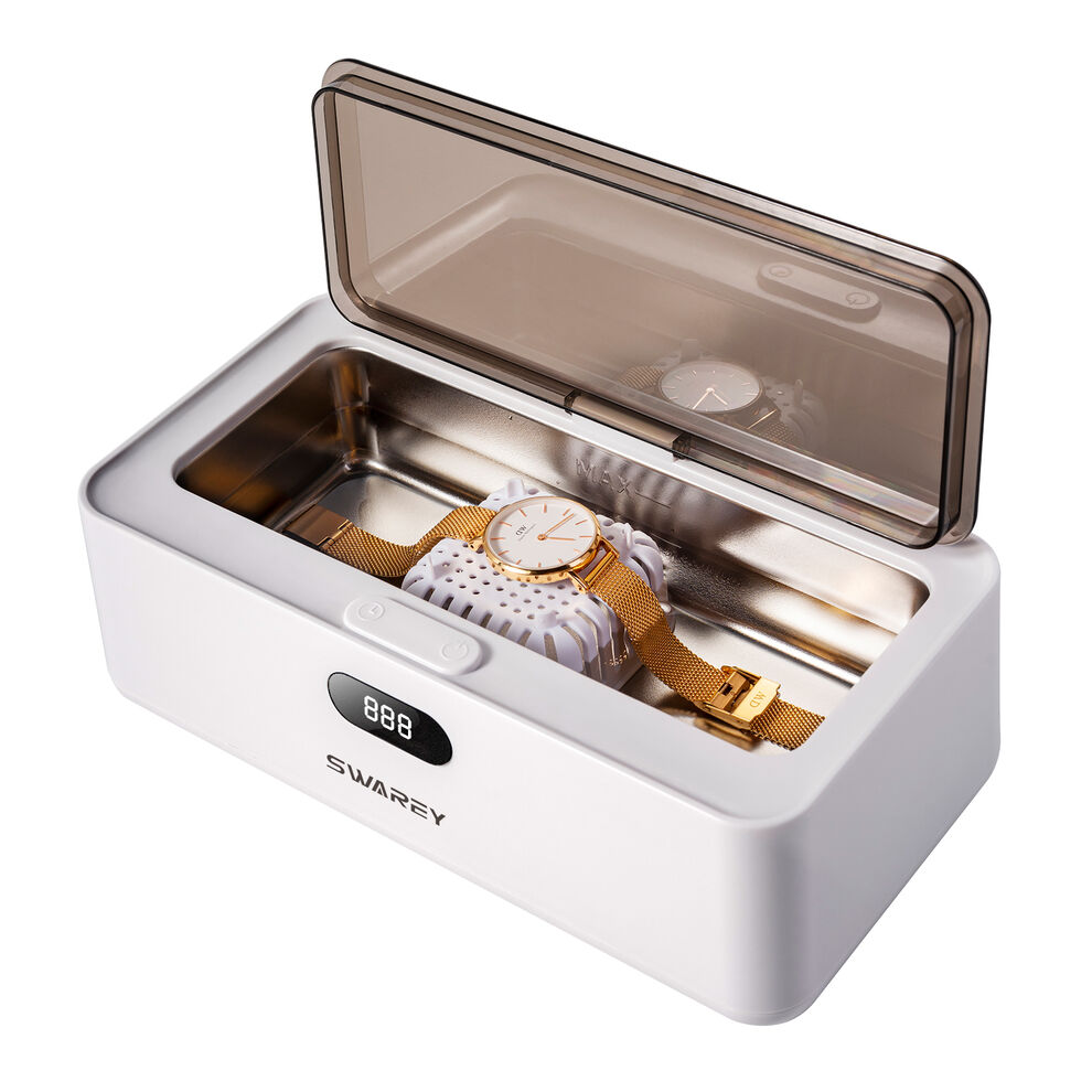 SWAREY 500ML Ultrasonic Cleaner 45KHz w/Basket for Jewelry Glasses Dentures More image1
