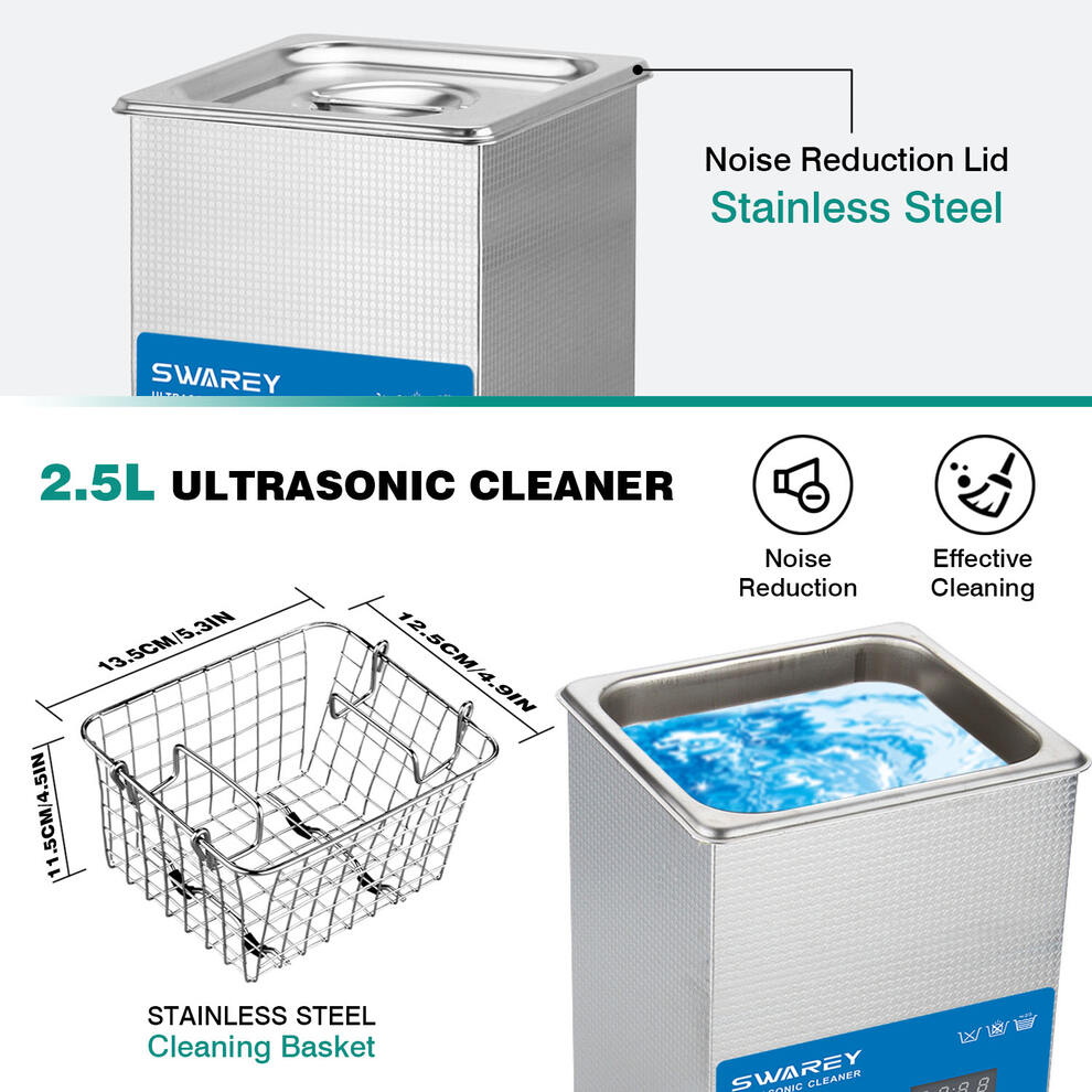 SWAREY 2.5L Ultrasonic Cleaner with Degas & Heater for Jewelry Watches Parts image4