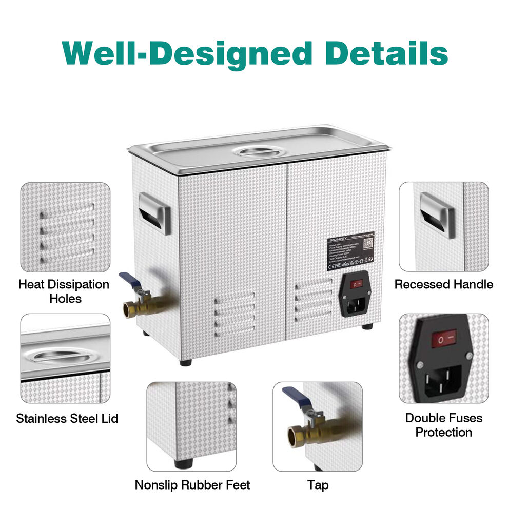 SWAREY 6.5L 40KHz Ultrasonic Cleaner with Heater Timer for Parts Tools Jewelry image5