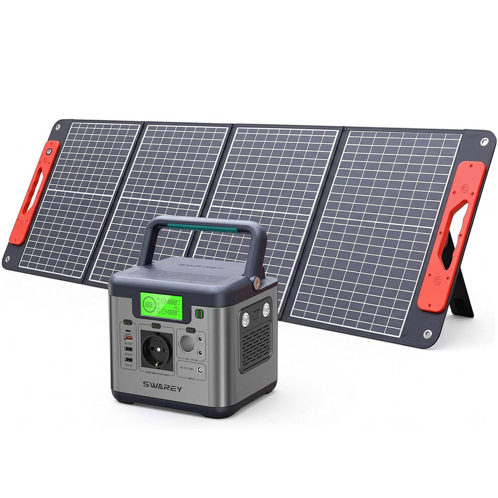 SWAREY 518Wh Solar Generator with 100W Solar Panel Portable Power Station S500 image1