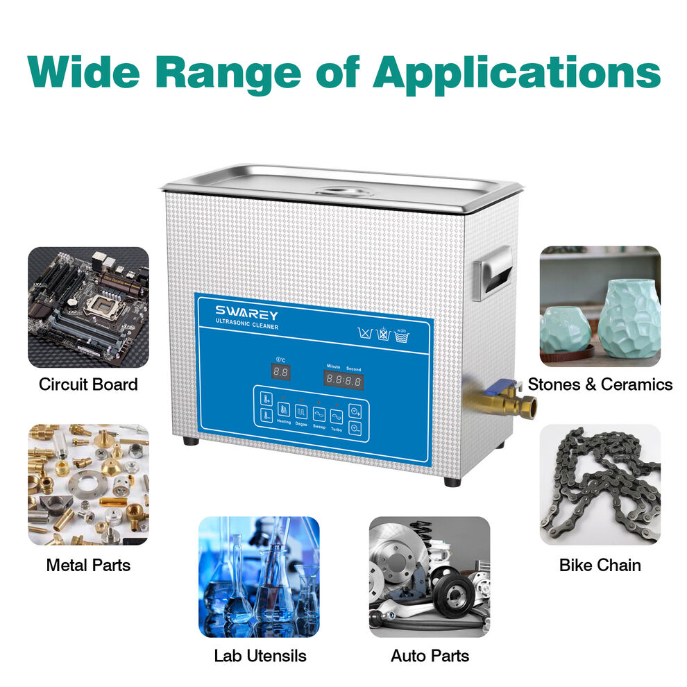 SWAREY 6.5L 40KHz Ultrasonic Cleaner with Heater Timer for Parts Tools Jewelry image3