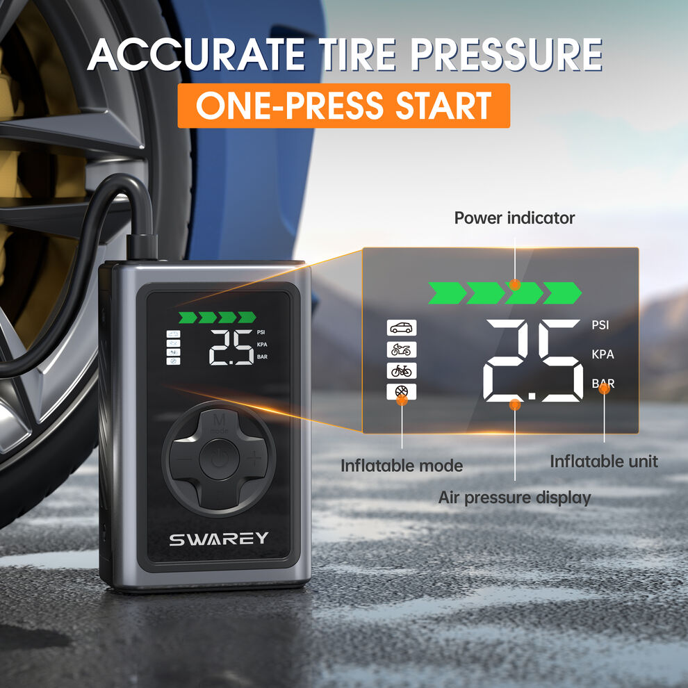 Tyre Inflator Air Compressor, Cordless Electric Car&Bike Tyre Pump image3