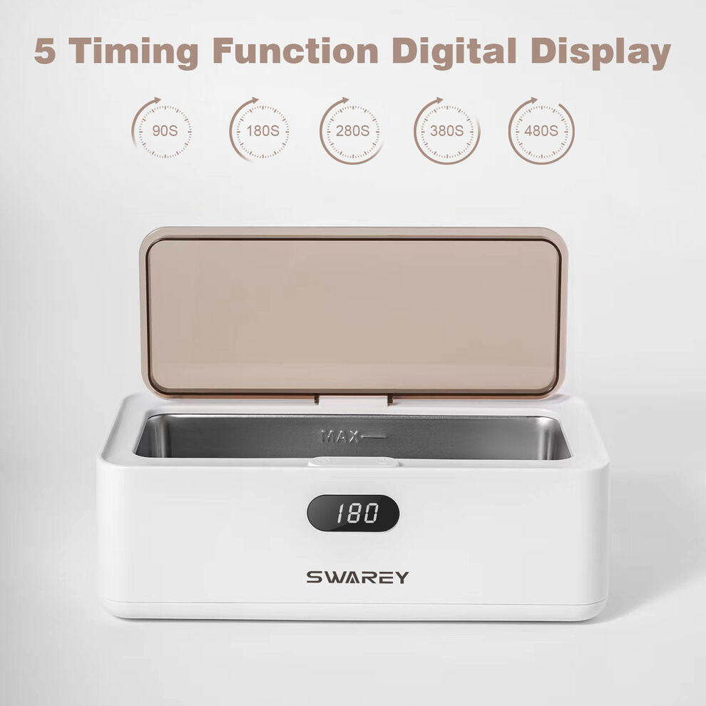 SWAREY 500ML Ultrasonic Cleaner 45KHz w/Basket for Jewelry Glasses Dentures More image3