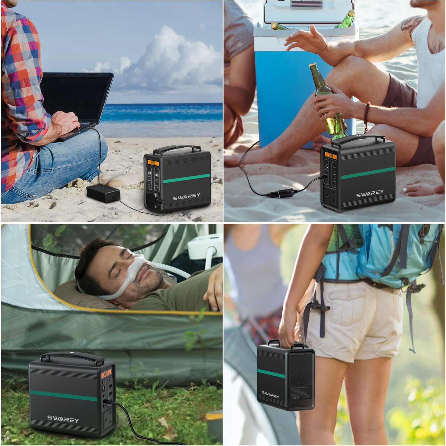 SWAREY 166Wh Portable Power Station Solar Generator Outdoor Generator for Home Camping