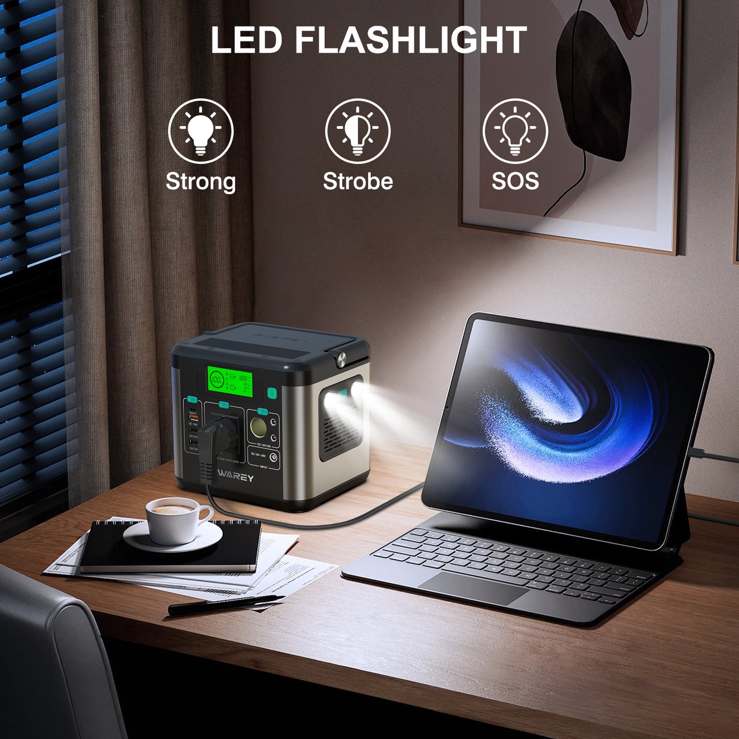 SWAREY S160 Portable Power Station 300W 222Wh Battery Solar Generator Backup,PD 65W USB-C Port, Solar Generator for Outdoors Camping Travel Fishing RV