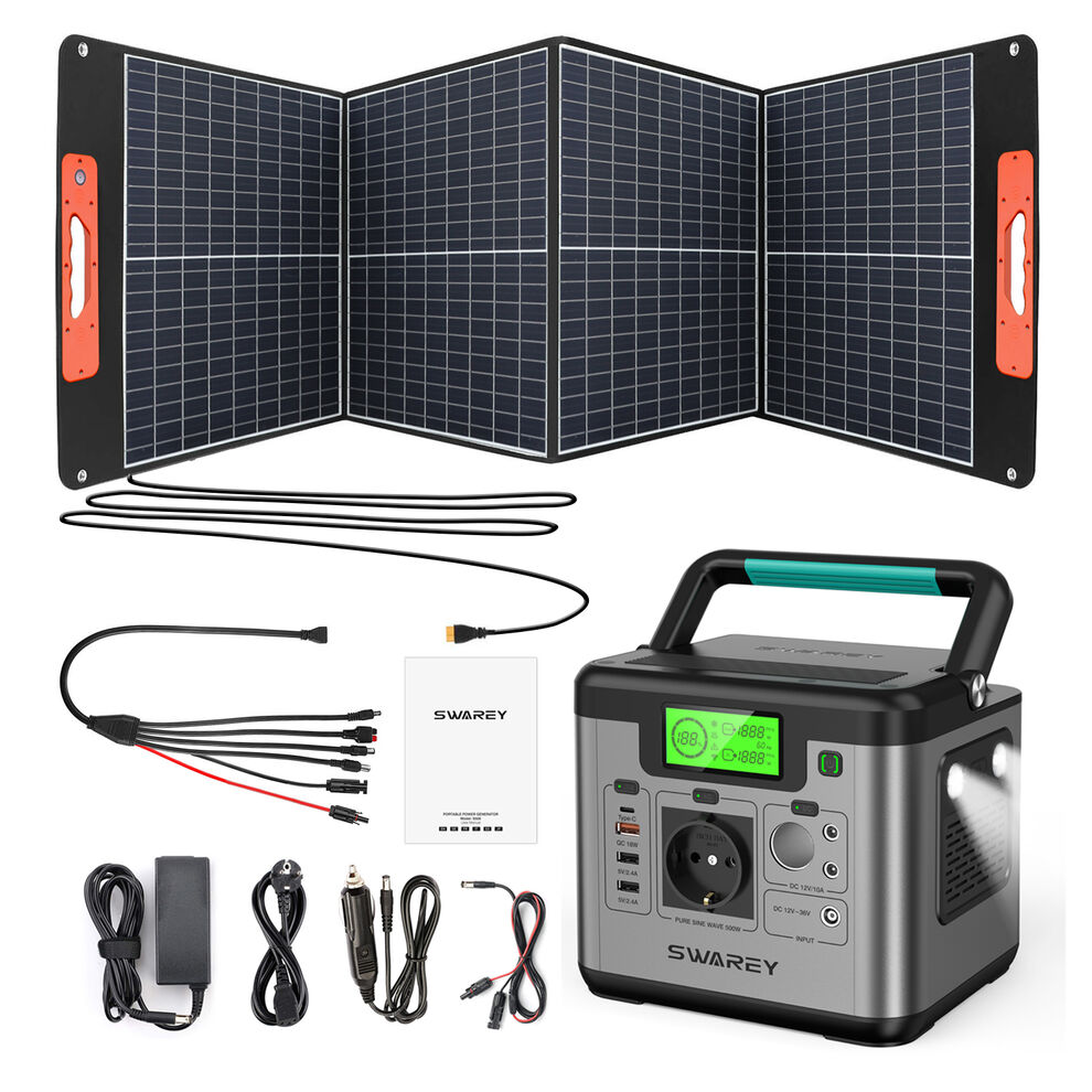SWAREY 518Wh Solar Generator with 100W Solar Panel Portable Power Station S500 image10