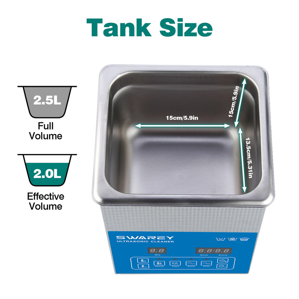 SWAREY 2.5L Ultrasonic Cleaner with Degas & Heater for Jewelry Watches Parts image9