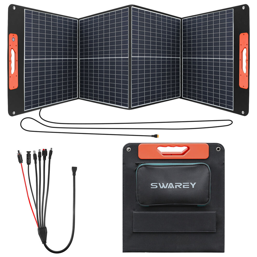 SWAREY 100W Portable Solar Panels for Camping RV Monocrystalline Power Station image1