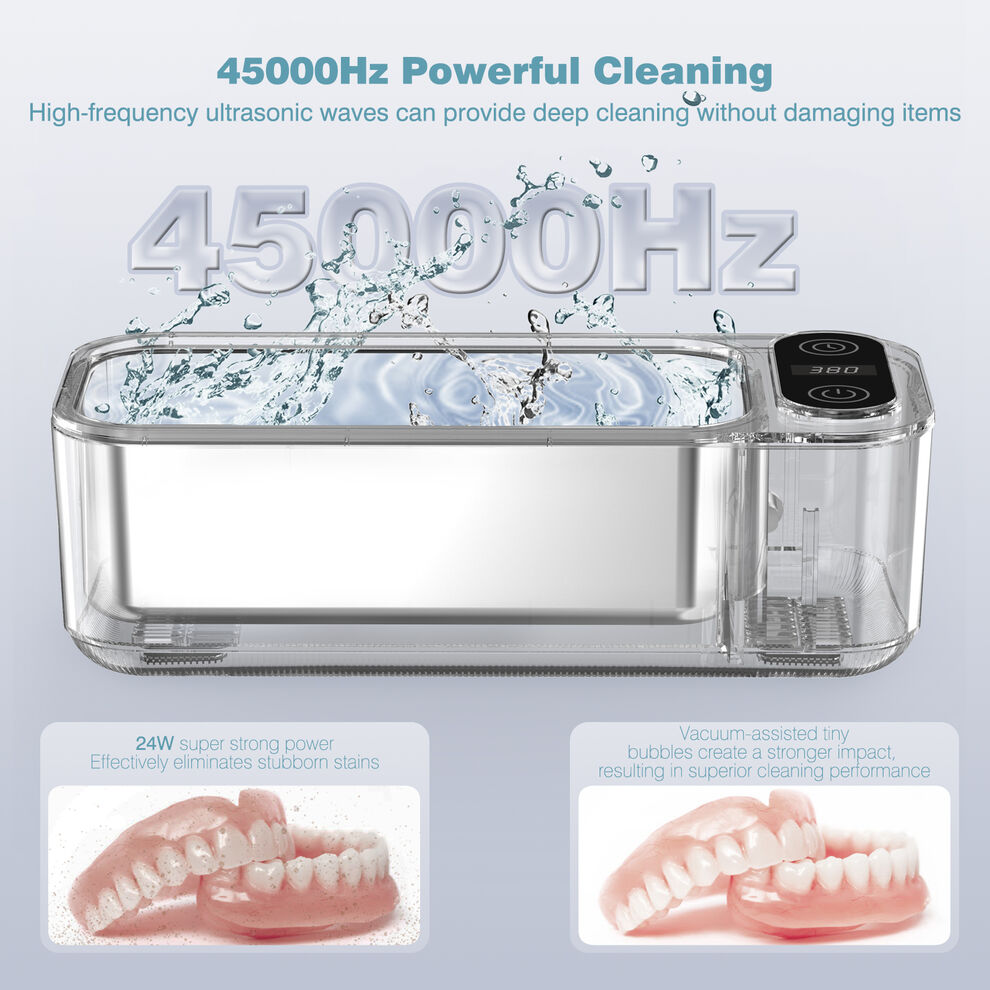 SWAREY 680ML Ultrasonic Cleaner 45KHz for Jewelry Glasses Dentures with 5 Timer image2
