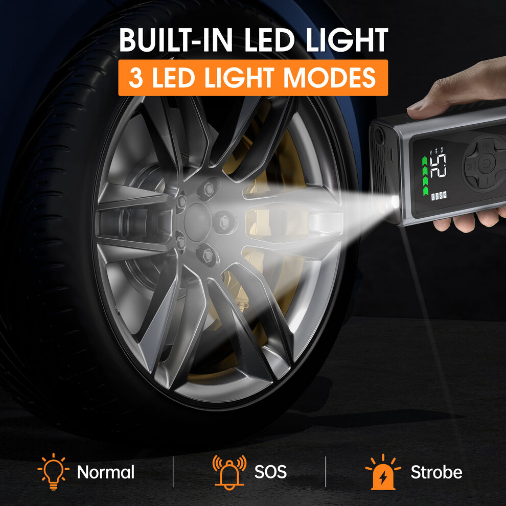 Tyre Inflator Air Compressor, Cordless Electric Car&Bike Tyre Pump image4